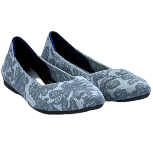 Rothy's The Point II Sky Chantilly Blue Floral Pattern Flats Women Sze W8.5 Work - Picture 1 of 10